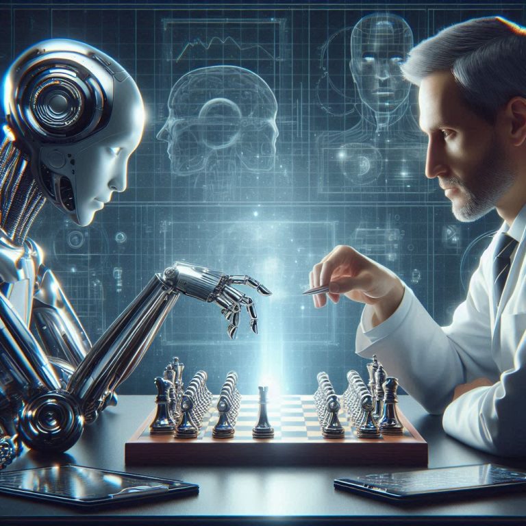 AI create image showing Human Intelligence vs Artificial Intelligence