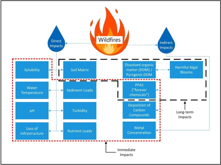 Graph showing impacts of wildfires on water sources