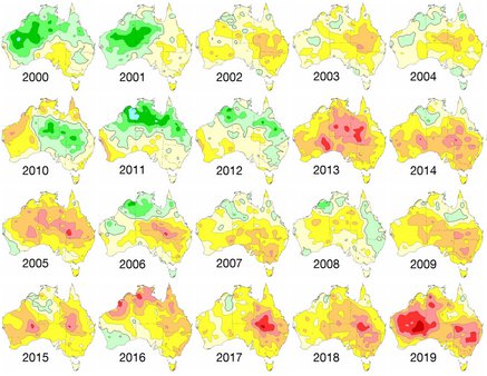 BOM Australia Mean Temperature 2000-2019